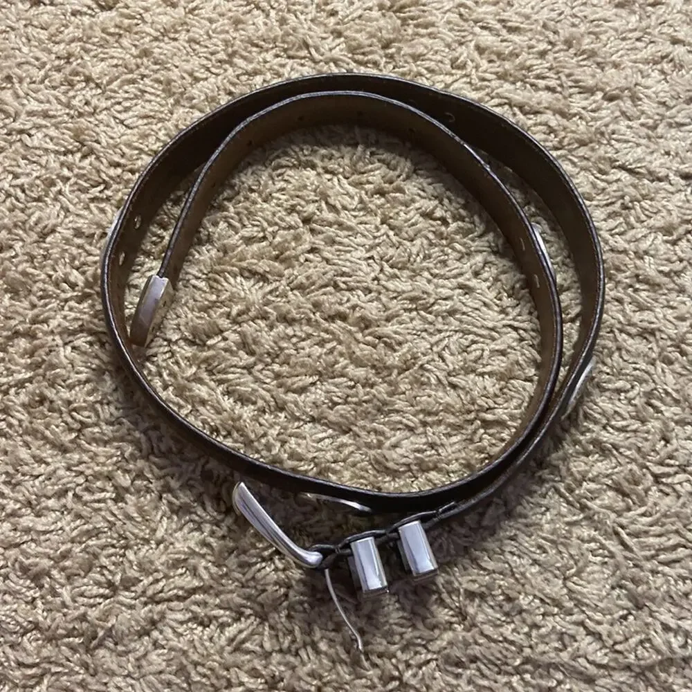 Belt AML 3000 Golf Emblem Women Brown Top Grain Oil Tan Leather Belt Size 34